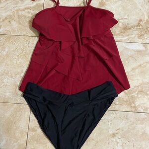 Source Unknown Red and Black Bikini